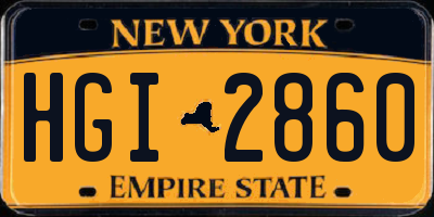 NY license plate HGI2860