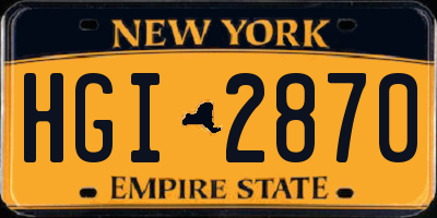 NY license plate HGI2870