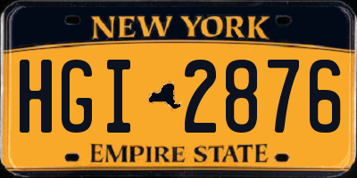 NY license plate HGI2876