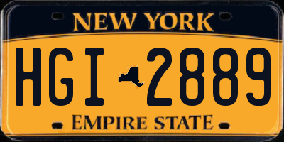 NY license plate HGI2889