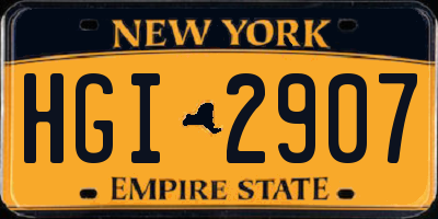 NY license plate HGI2907