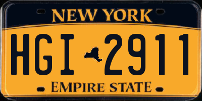 NY license plate HGI2911