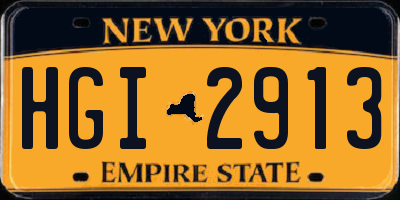 NY license plate HGI2913