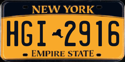 NY license plate HGI2916