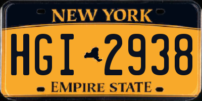 NY license plate HGI2938