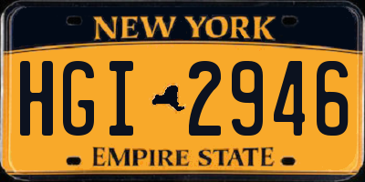 NY license plate HGI2946