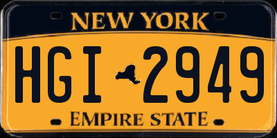 NY license plate HGI2949