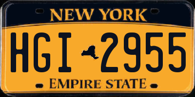 NY license plate HGI2955