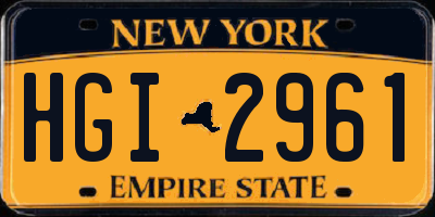 NY license plate HGI2961