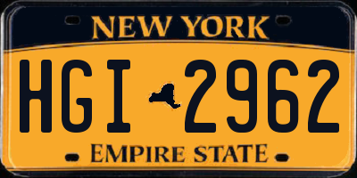 NY license plate HGI2962