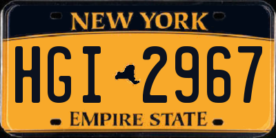 NY license plate HGI2967