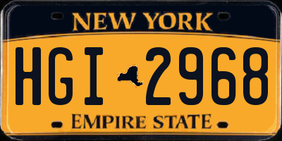 NY license plate HGI2968