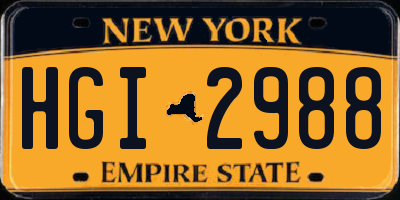 NY license plate HGI2988