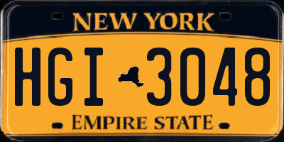 NY license plate HGI3048