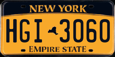 NY license plate HGI3060