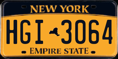 NY license plate HGI3064