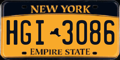 NY license plate HGI3086