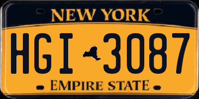 NY license plate HGI3087