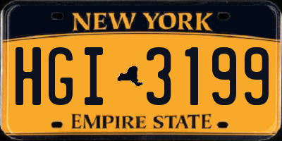 NY license plate HGI3199