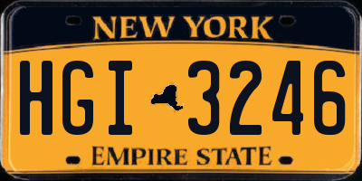 NY license plate HGI3246