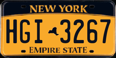 NY license plate HGI3267