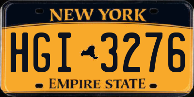 NY license plate HGI3276