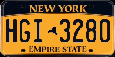 NY license plate HGI3280