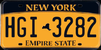 NY license plate HGI3282
