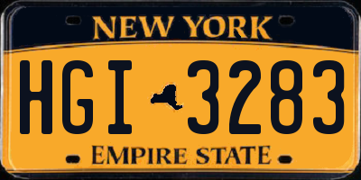 NY license plate HGI3283