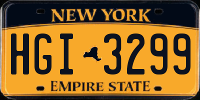 NY license plate HGI3299