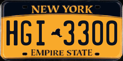 NY license plate HGI3300