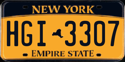 NY license plate HGI3307