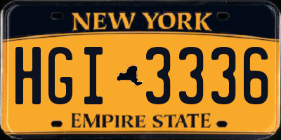 NY license plate HGI3336