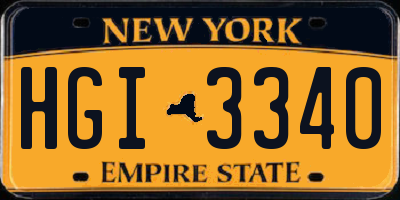 NY license plate HGI3340