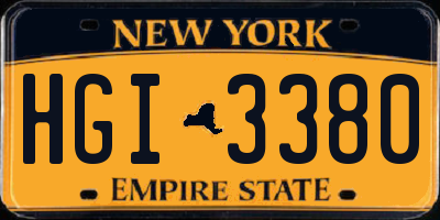 NY license plate HGI3380