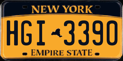 NY license plate HGI3390