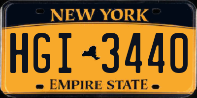 NY license plate HGI3440