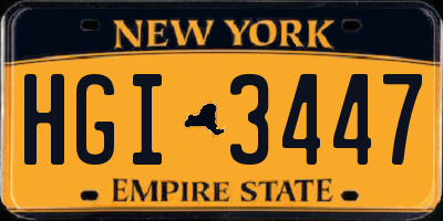 NY license plate HGI3447
