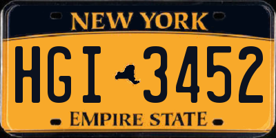 NY license plate HGI3452
