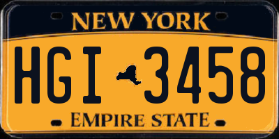NY license plate HGI3458