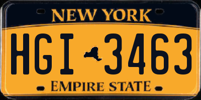 NY license plate HGI3463