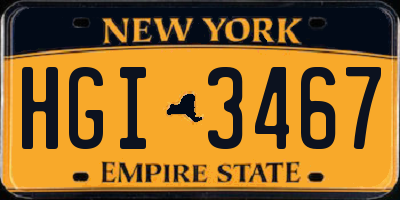NY license plate HGI3467