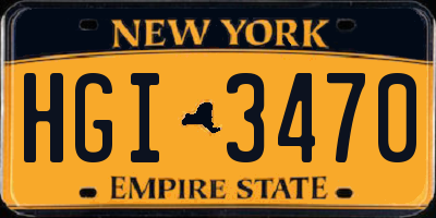 NY license plate HGI3470