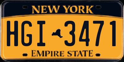NY license plate HGI3471