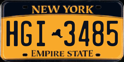 NY license plate HGI3485