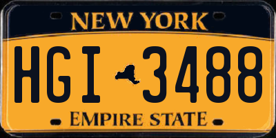 NY license plate HGI3488