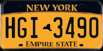 NY license plate HGI3490