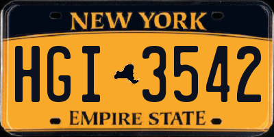 NY license plate HGI3542