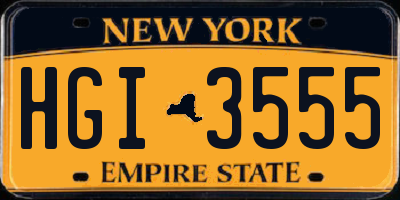 NY license plate HGI3555