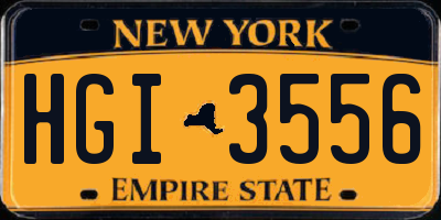 NY license plate HGI3556
